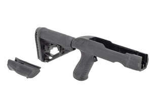 Black Adaptive Tactical Tac-Hammer TK22 Ruger 10/22 Takedown Rifle Stock features an adjustable stock
